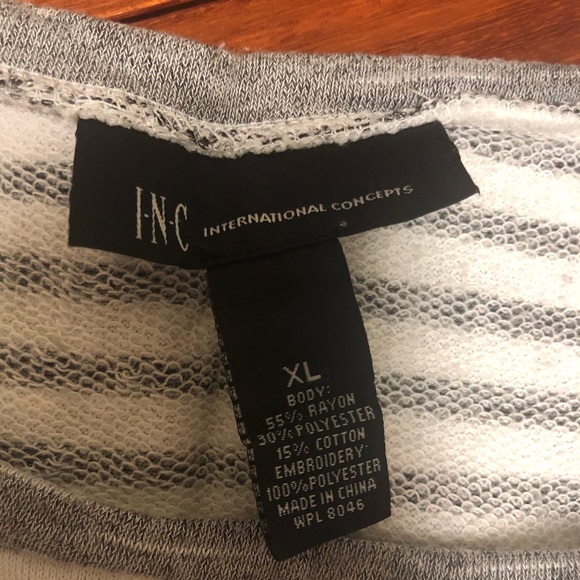 INC Striped Floral Comfortable Top - Picture 4 of 5